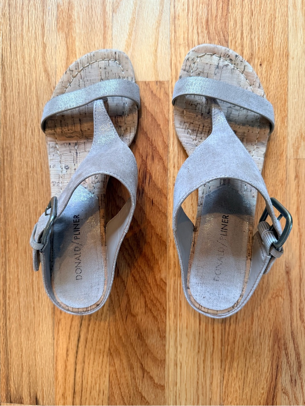 Donald J. Pliner Light Taupe Suede Slingback Sandals